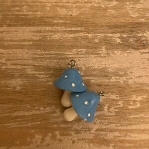Mushroom earrings blue color